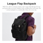 Black Coach League Flap Backpack for Travel