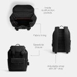 Black Coach League Flap Backpack for Travel