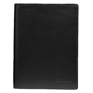 Stylish Black Calfskin Passport Case for Men