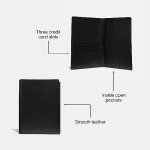 Stylish Black Calfskin Passport Case for Men