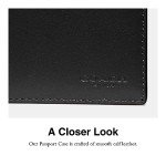 Stylish Black Calfskin Passport Case for Men