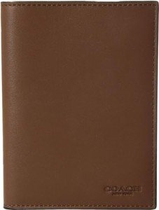 Refined Calf Brown COACH Passport Case