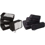4-Piece Black Packing Cubes Organizer Set