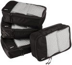 4-Piece Black Packing Cubes Organizer Set