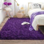 Purple Fluffy Shag Rug for Bedroom or Nursery