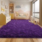 Purple Fluffy Shag Rug for Bedroom or Nursery