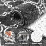 Dark Grey/White Soft Shag Area Rug 5x7 Feet