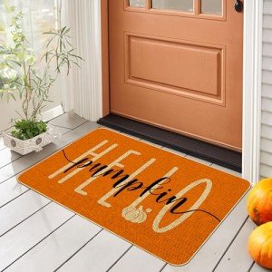 Autumn Pumpkin Welcome Door Mat for Home Decor