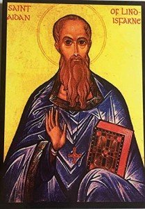 Saint Aidan of Lindisfarne Wooden Icon