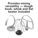 Hamilton Beach Electric Stand Mixer, 4 Quarts, Dough Hook, Flat Beater Attachments, Splash Guard 7 Speeds with Whisk, Aqua