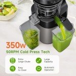 Cold Press Juicer,5.8" Extra Large Feed Chute Fit Whole Fruits & Vegetables,350W Slow Masticating Juicer Machines,Easy to Clea,High Juice Yield