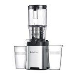 AMZCHEF Cold Press Juicer, Juicer Machines - 5.2" Large Feed Chute for Whole Fruits & Vegetables, Stainless Steel Slow Masticating Juicer Easy to Clean, Large Auger, Double Strainers, Silver