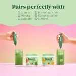 Bloom Nutrition Milk Frother, Hand Mixer, Electric, Handheld Drink Stirrer, Frothing Wand, Foam Maker for Coffee, Matcha, Protein, Greens, Stainless Steel, Battery Operated, Includes Whisk Stand