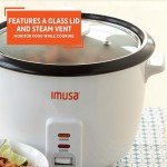 IMUSA USA GAU-00011 Electric Nonstick Rice Cooker 3-Cup (Uncooked) 6-Cup (Cooked), White