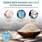 Rice Robot Personal Rice Cooker, PFAS-free, Nonstick. 1 Quart Capacity, with Stainless Steel Steamer Tray, Measuring Cups, Recipe Book with 60 Recipes, and Serving Spoon, As Seen On TV