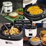 Rice Robot Personal Rice Cooker, PFAS-free, Nonstick. 1 Quart Capacity, with Stainless Steel Steamer Tray, Measuring Cups, Recipe Book with 60 Recipes, and Serving Spoon, As Seen On TV