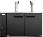 cooler depot Beer Keg Dispenser Kegerator Commercial Refrigerator Beer double Taps 60" - Black, Half-KegX2, TowerX2,2 Taps