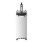 HCK 15 inch Kegerator, 2 in 1 Outdoor Beer Cooler with Shelves, Built-in Undercounter Refrigerator, Stainless Steel Door, Complete Accessories, Single Tap Draft Beer Keg Dispenser for Patio & Home Bar