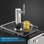 HCK 15 inch Kegerator, 2 in 1 Outdoor Beer Cooler with Shelves, Built-in Undercounter Refrigerator, Stainless Steel Door, Complete Accessories, Single Tap Draft Beer Keg Dispenser for Patio & Home Bar