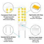 G8 Led Bulb Dimmable for GE Microwave Oven, 120V 50W Kitchen Over Stove Light/Surface Light Bulb for GE Over The Range Microwave Hood, Replaces WB08X10057 WB08X10051, 5W 500LM Warm White 3000K, 2 Pack