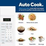 GE GCST14S1WWW Microwave Oven,1,100-watt 7 Auto Cooking Settings, Child-Lock Technology, Kitchen Essentials for The Countertop, Dorm Room or Apartment, New 1.4 Cu. Ft, White