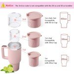 TPPICK 3Pcs Ice Cube Tray for Stanley Ice Mold Tumbler 30&40 Oz, Silicone Ice Mold with Lid & for Freezer Cocktails, Whiskey, Drinks, Coffee, Easy Fill and Release Ice Maker