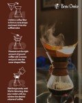 Brew Choice Pre-folded Natural Unbleached Coffee Filters - 100 Count, Compatible with CHEMEX Pour-Over Coffee Makers