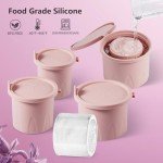 TPPICK 3Pcs Ice Cube Tray for Stanley Ice Mold Tumbler 30&40 Oz, Silicone Ice Mold with Lid & for Freezer Cocktails, Whiskey, Drinks, Coffee, Easy Fill and Release Ice Maker