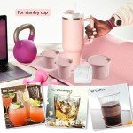 TPPICK 3Pcs Ice Cube Tray for Stanley Ice Mold Tumbler 30&40 Oz, Silicone Ice Mold with Lid & for Freezer Cocktails, Whiskey, Drinks, Coffee, Easy Fill and Release Ice Maker