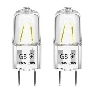 Belleone Microwave Light Bulb Fit for GE Samsung Kenmore Maytag Elite Over The Stove Range Oven, Halogen Light Bulb with G8 Bi-pin Base 20W Microwave Light, Replaces WB25X10019 WB36X10213, 2 Pack