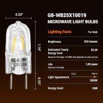 Belleone Microwave Light Bulb Fit for GE Samsung Kenmore Maytag Elite Over The Stove Range Oven, Halogen Light Bulb with G8 Bi-pin Base 20W Microwave Light, Replaces WB25X10019 WB36X10213, 2 Pack
