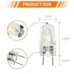 Belleone Microwave Light Bulb Fit for GE Samsung Kenmore Maytag Elite Over The Stove Range Oven, Halogen Light Bulb with G8 Bi-pin Base 20W Microwave Light, Replaces WB25X10019 WB36X10213, 2 Pack