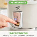 GreenLife 6-Cup Rice Cooker Steamer, PFAS Free Removable Ceramic Nonstick Pot, Auto Presets, Wood Print Handle, Keep Warm Function, One Touch Design, Dishwasher Safe, Measuring Cup, Rice Paddle, Cream
