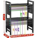 Heavy-Duty Adjustable Microwave Stand with Hooks