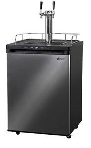 Kegco 2-Tap Keg Dispenser in Black Stainless Steel