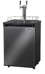 Kegco 2-Tap Keg Dispenser in Black Stainless Steel