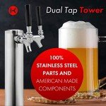 Kegco 2-Tap Keg Dispenser in Black Stainless Steel