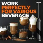 EZBASICS Handheld Electric Milk Frother Wand