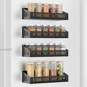 Magnetic Spice Rack Organizer for Refrigerator - 4 Pack