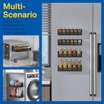 Magnetic Spice Rack Organizer for Refrigerator - 4 Pack