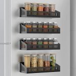 Magnetic Spice Rack Organizer for Refrigerator - 4 Pack