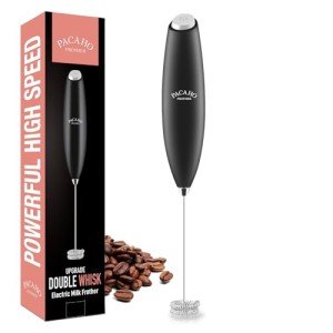 Powerful Handheld Milk Frother with Double Whisk