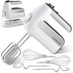 5-Speed Electric Hand Mixer with Attachments and Case