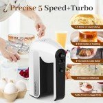 5-Speed Electric Hand Mixer with Attachments and Case