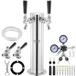 Dual Tap Stainless Steel Kegerator Tower Kit