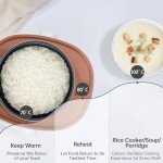 Brown Mini Rice Cooker and Steamer 1-2 Cups