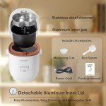 Brown Mini Rice Cooker and Steamer 1-2 Cups