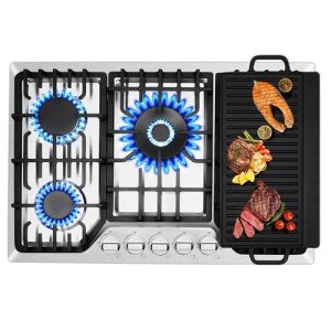 30" Built-In Gas Cooktop with Griddle & 5 Burners