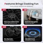 36" Gas Cooktop with 5 Burners and Safety Features