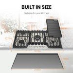 36" Stainless Steel Gas Cooktop with Griddle